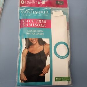 Vanity Fair White Lace Trim Camisole